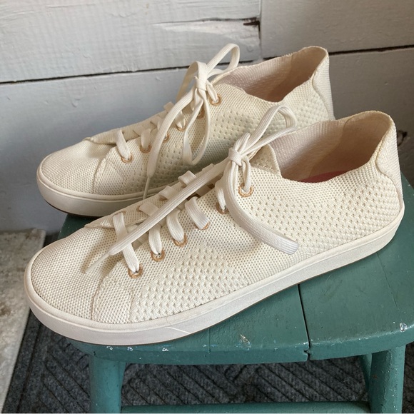 L.L. Bean Knit Sneakers Ivory Excellent No Use 8.5 - Picture 3 of 7